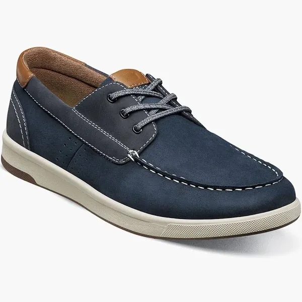 Crossover Moc Toe Boat Navy Cognac