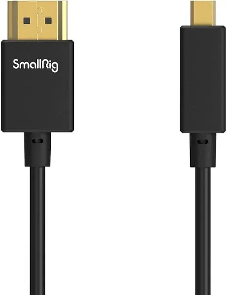 SMALLRIG Micro Ultra Thin HDMI Cable 35cm/1.15Ft (D to A), Super Flexible Slim High Speed 4K 60Hz HDR 2.0, Fit for Sony A7RIII / A6600 / A6500, for FUJIFILM X-T3 / X-T4, for GoPro Hero 7/6/5-3042B