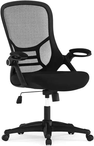 Flash Furniture HL-0016-1-BK-BK-GG Porter Swivel Office Chair