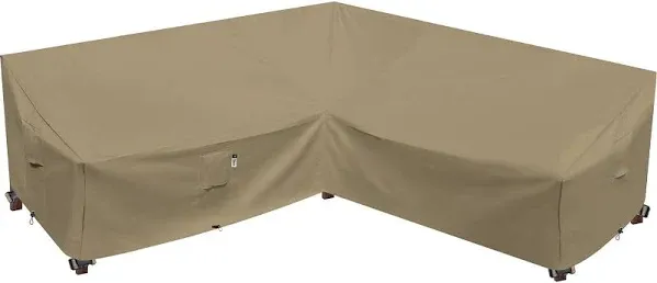 Flexiyard Heavy Duty Outdoor Sectional Sofa Cover 100x100 Waterproof 600D Patio Sectional Couch Cover Vshaped Lawn Patio