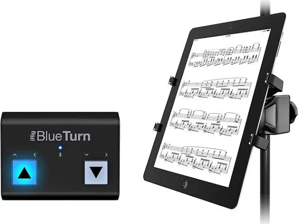 IK Multimedia Tablet Page Turner Bundle iRig BlueTurn + iKlip Xpand