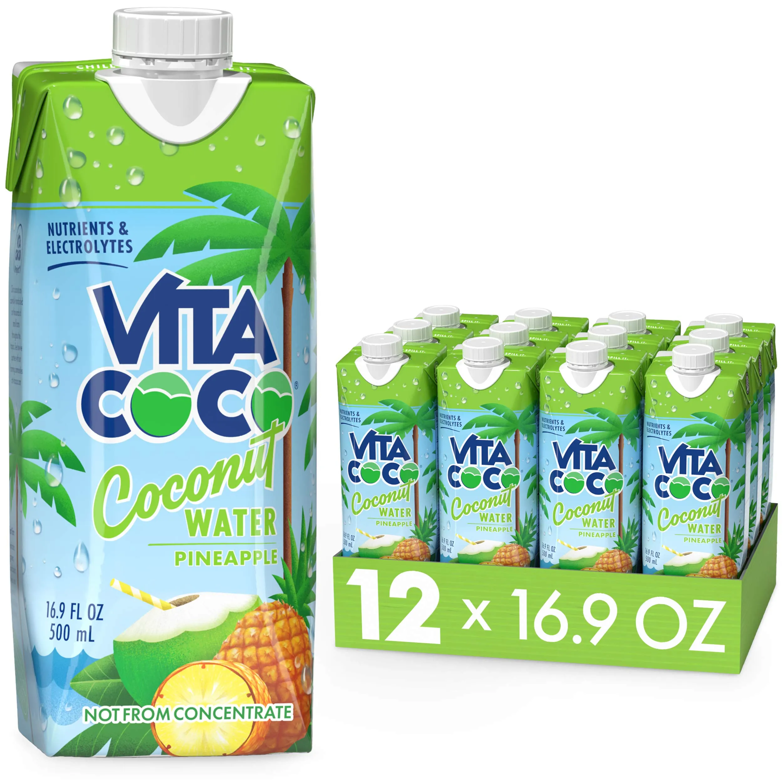 Vita Coco Coconut Water, Pineapple - 16.9 fl oz