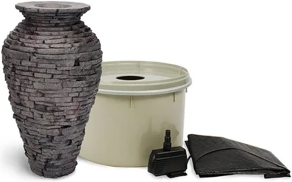 AquaScape Small Stacked Slate Urn Fountain Kit 58064