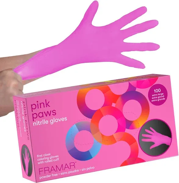 Medium Pink Paws Gloves Disposable Latex Free Nitrile Gloves, Cleaning,Cooki<wbr/>ng