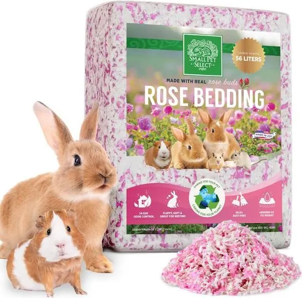 Small Pet Select - Natural Paper Bedding with Real Rose Petals 56L