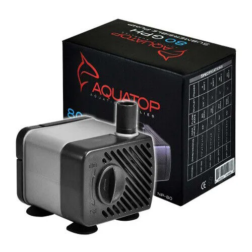 Aquatop NP-80 Aquarium Submersible Water Pump  Black, Grey, 1 Each By Aquatop