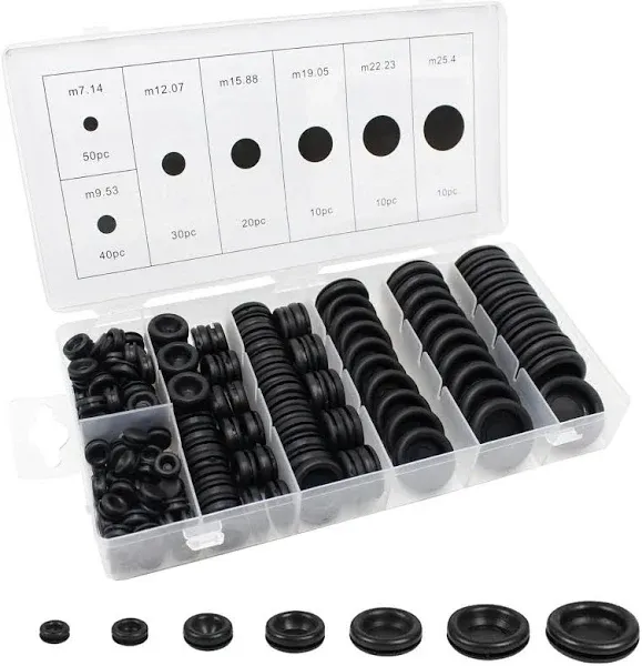 170PCS Car Rubber Grommet Firewall Hole Plug Set Electrical Wire Gasket Kit US