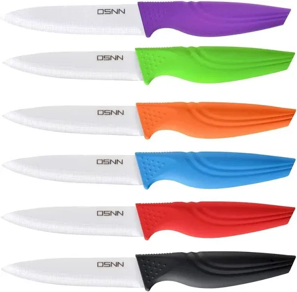 Steak Knives Set of 6 Muti-color Kitchen Ceramic Knife Set Sharp Outdoor BBQ Knife