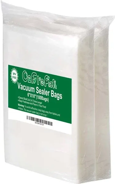 O2frepak 100 Pint 6" x 10" Vacuum Sealer Bags with BPA Free and Puncture Prevention Vacuum Seal Freezer Bags Great for Sous Vide Vaccume Sealer