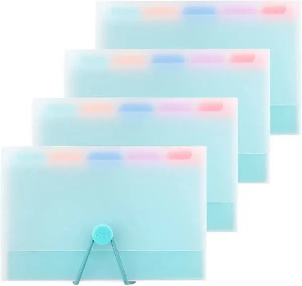 Yoobi Index Card Organization Set - 4 Pack - 3x5 Index Cards with Colorful Tab Dividers in Index Card Cases - 100 Cards Per Box, College Ruled Index Cards, Index Card Dividers Sticker Labels - 4 Pack