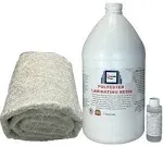 Polymer World- 1 Gal Polyester Resin with Rolled 1.5x50x5 Yard Chopped Strand Mat, Fiberglass Kit for Boats, Cars, Surfboard, RV Canoes, Jetski