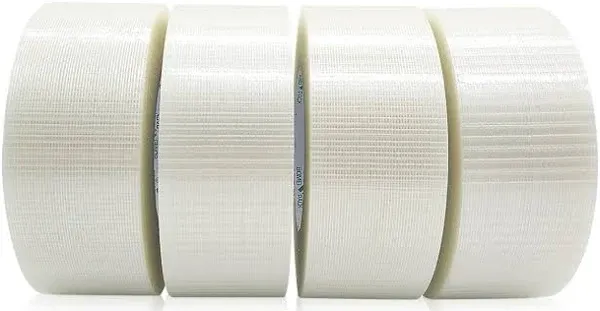 4 Rolls Bi Directional Filament Tape Fiberglass Filament Strapping Tape for S...