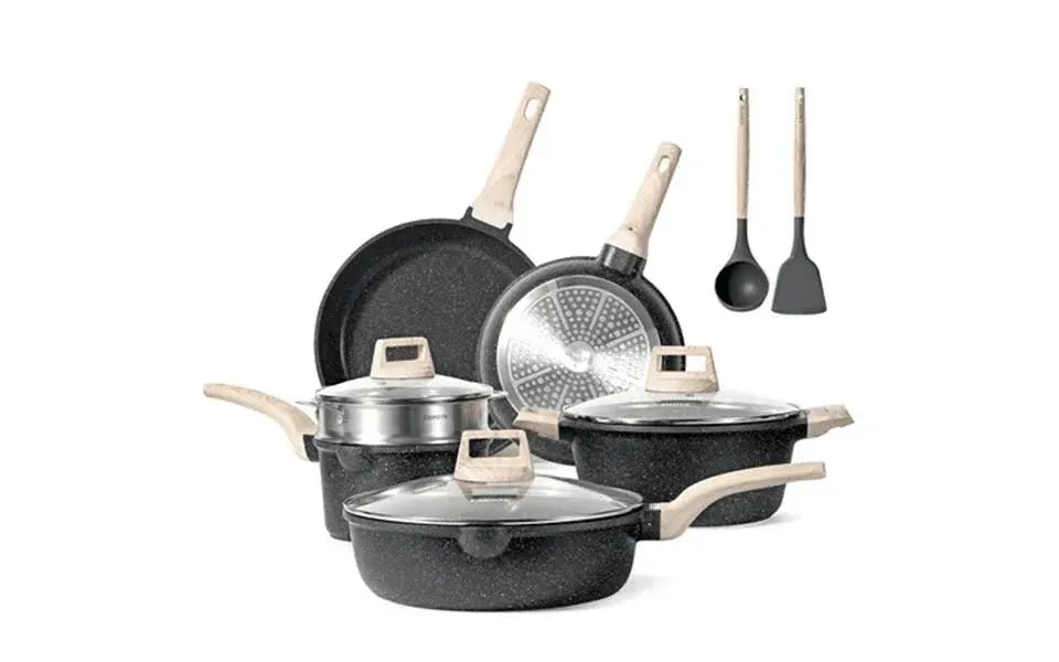 "Carote 11-Pcs Nonstick Pots and Pans Set