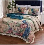 Barefoot Bungalow Eden Peacock Quilt Set, Full/Queen