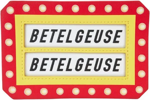 Beetlejuice Here Lies Betelgeuse Marquee Glow Large Loungefly Card Holder