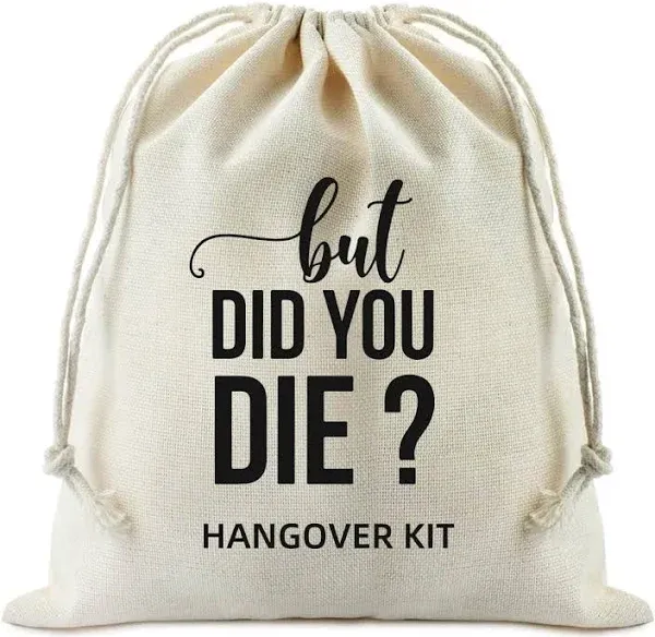 XIKAINUO Set of 10 Funny Hangover Cotton Muslin Drawstring kit Bags