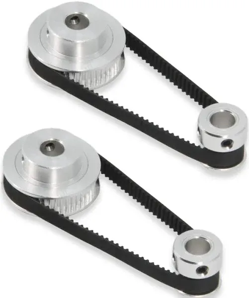 Zeberoxyz 2PCS Set GT2 Synchronous Wheel 20 Teeth Bore Aluminum Timing Pulley with 2PCS Length 200mm Width 6mm Belt