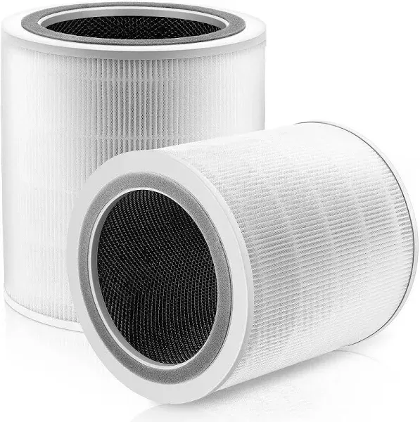 Core 400S Replacement Filter for LEVOIT Core 400S Smart WiFi Air Purifier, Core 400S-RF 3-in-1 True HEPA Activated Carbon Filter, LRF-C401S-WUS, 2 Pack, White