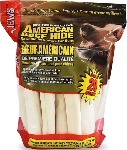 Canine Chews Premium All-Natural Beef Hide Canine Retrievers