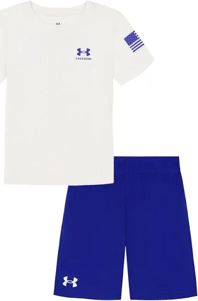 Under Armour Boys Toddler 8-20 Freedom Flag Graphic T-Shirt and Shorts Set