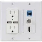 PHIZLI HDMI USB Outlet Charger Wall Plate