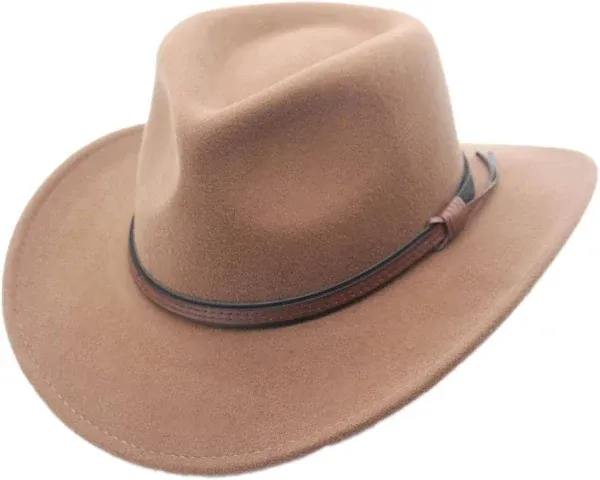 Denver Crushable Wool Felt Outback Western Style Cowboy Hat by Silver Canyon