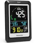 Newentor CO2 Monitor, Air Quality Monitor Indoor Carbon Dioxide Detector with Voice Alert Large Display, Temperature Humidity Meters, Alarm Clocks for Home, RV, Gyms, Offices, Classrooms, 400-5000ppm