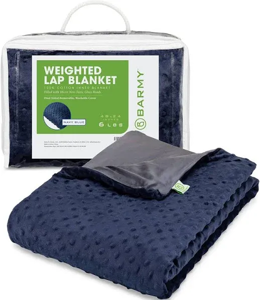 Weighted Lap Blanket (48&#034;x24&#034;, 6lbs) Weighted Lap Pad with Removable Navy Blue