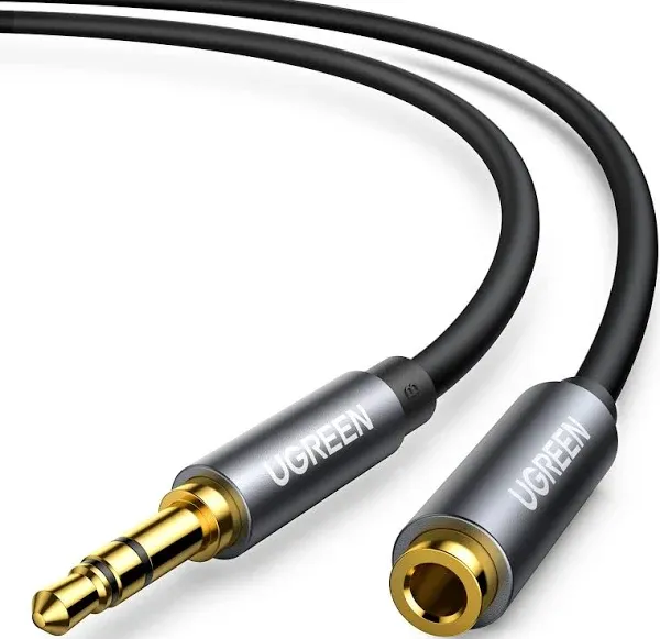 UGREEN Headphone Extension Cable 3.5mm Extension Gold Plated Aux Extension Cable Audio Stereo Jack Male to Female TRS Cord Extender Compatible with iPhone iPad Phones Tablets Media Players, 6.6FT