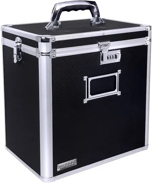 Vinyl Record Case, 50 Capacity, Black