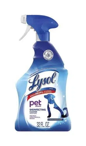 Lysol Pet Solutions Disinfecting Cleaner Citrus Blossom 32 oz Trigger Bottle 9/Carton