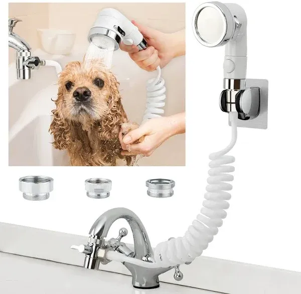 Sink Faucet Sprayer Attachment, Shower Head Attaches to Tub Faucet, Dog Bathing