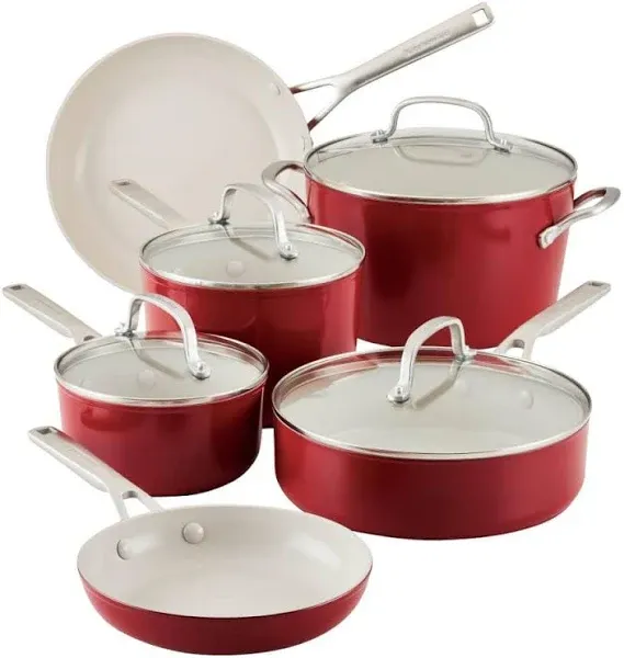 KitchenAid Hard Anodized Ceramic Nonstick 10 Piece Cookware Set