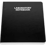 Scientific Notebook Company Flush Trimmed, Research Laboratory Notebook, 192 Pages, Smyth Sewn, 9.25 X 11.25, 4x4 Grid (Black)