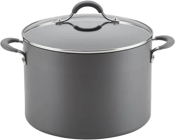 Circulon 83909 Radiance Hard Anodized Nonstick Stock Pot/Stockpot with Lid - 10 Quart, Gray