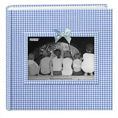 Pioneer Photo Albums DA200GRB-GB Baby Frame Gingham Fabric Memo Album (Blue)