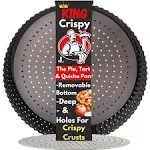 Jean Lemond: Introducing King Crispy's Deep Pie, Tart & Quiche Pan with Perforated Holes for Crispy Crusts. A Non-Stick, Removable Bottom, Dishwasher