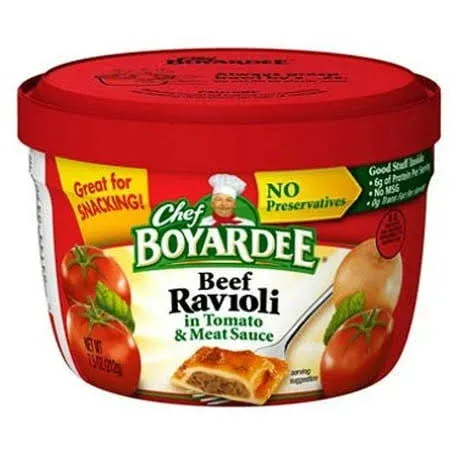 Chef Boyardee Microwavable Beef Ravioli in Tomato & Meat Sauce-7.5 oz Bowls (Pack of 4)