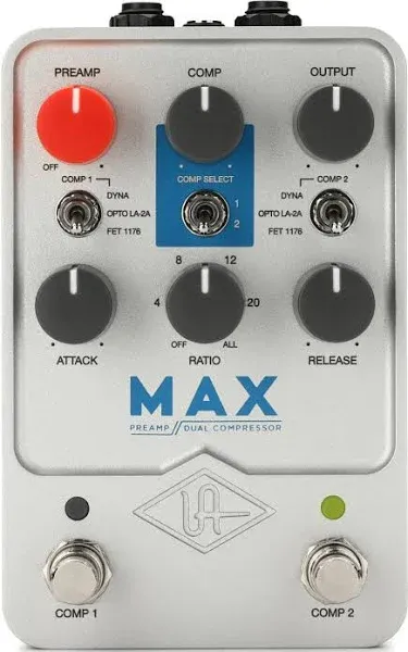 Universal Audio Max Preamp & Dual Compressor Guitar Effects Pedal w/ Patch Cables & Cloth | Reverb