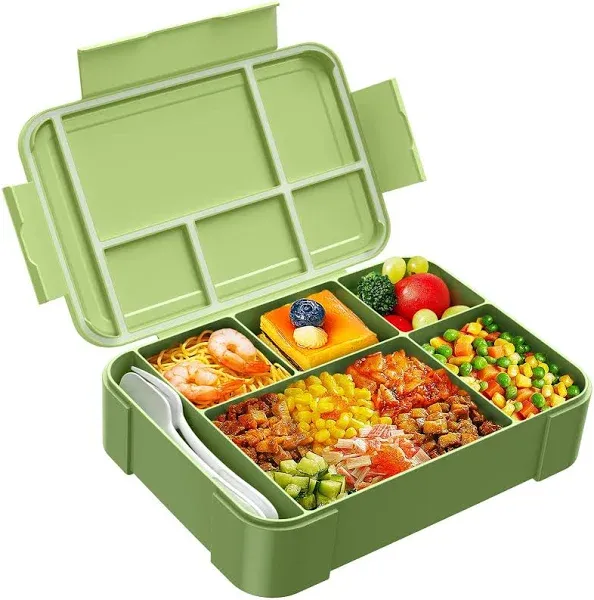 Jelife Bento Box Kids Lunch - 1450ml Large Leakproof 6 Bentgo-Green 