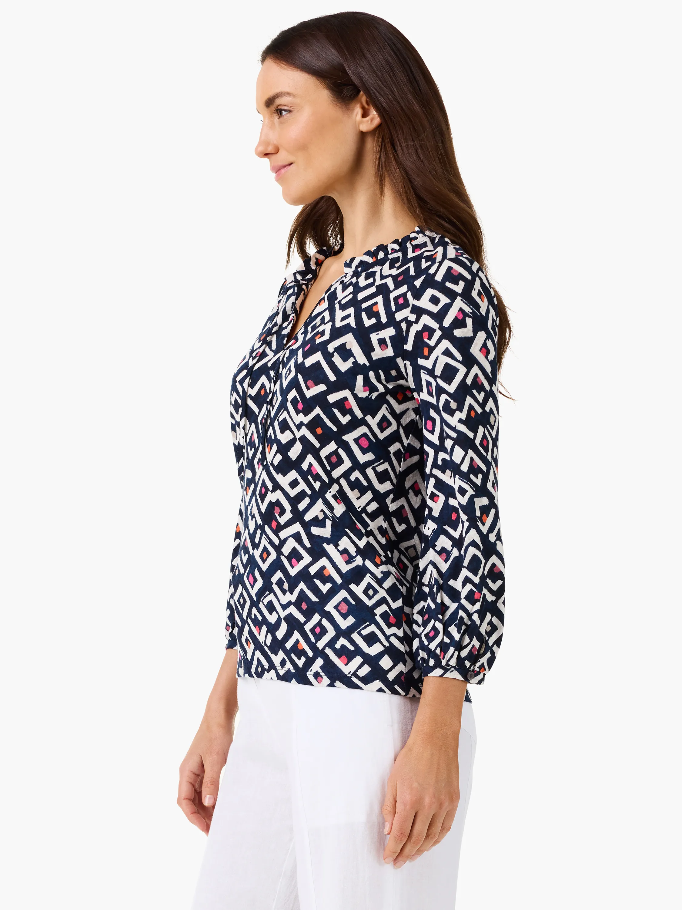 NIC+ZOE Indigo Angles Top Women's