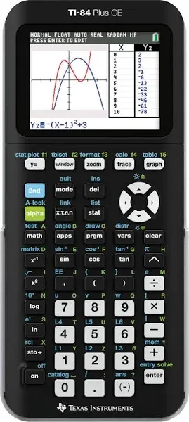 Texas Instruments Ti-84 Plus CE Color Graphing Calculator, Black