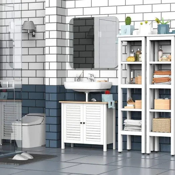 Homcom Under Sink Storage Cabinet with Removable Shelf