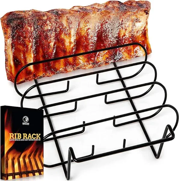 MOUNTAIN GRILLERS BBQ Rib Racks for Smoking Gas Smoker or Charcoal Grill Stur...