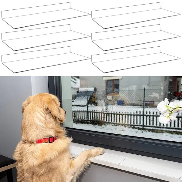 6 Pcs Total Length 71&#039;&#039; x 3.25&#039;&#039; Width Clear Pet Window Sill Protector from D...