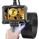 WINWEND Endoscope Camera with Light - IP67 Waterproof Borescope Camera with 8 Adjustable LED Lights | 4.3" LCD Screen Borescope | HD 1080p