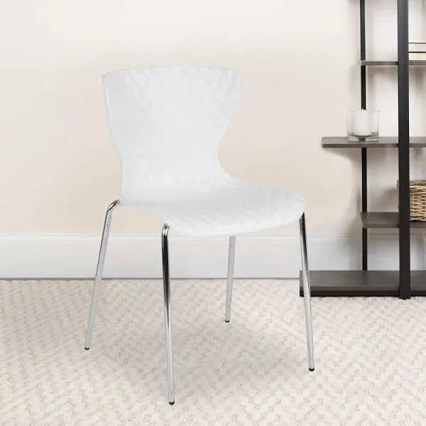 Emma + Oliver Contemporary Design Plastic Stack Chair