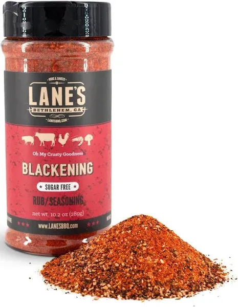 Lane's Blackening Seasoning for Fish, Handcrafted Blackened Fish Seasoning and Rubs for Chicken, Beef, Seafood & Steak, Cajun Blackening Seasoning Flavor, Gluten-Free, No-MSG, Made in the USA, 10.2 Oz