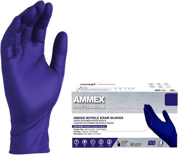 Ammex Nitrile Gloves, CASE OF 1000 Professional Grade Disposable AINPF46100