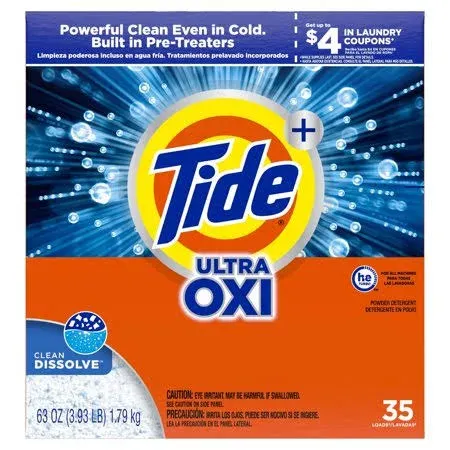 Tide Ultra Oxi Powder Laundry Detergent, Original Scent - 127 Oz. - 127 OZ